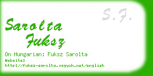 sarolta fuksz business card